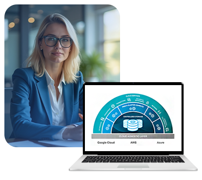 Woman looking at the Snowflake dashboard.